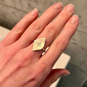 Genuine diamond & sterling ring. Size 7